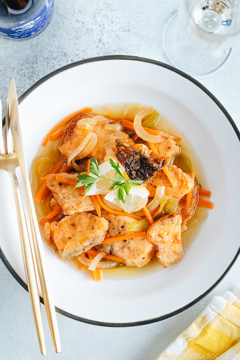 Salmon Nanbanzuke (Marinated Fried Salmon)