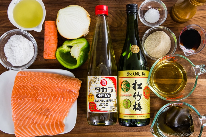 Salmon Nanbanzuke Ingredients