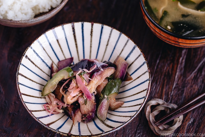 Shibazuke Pickles in a Japanese ceramic.