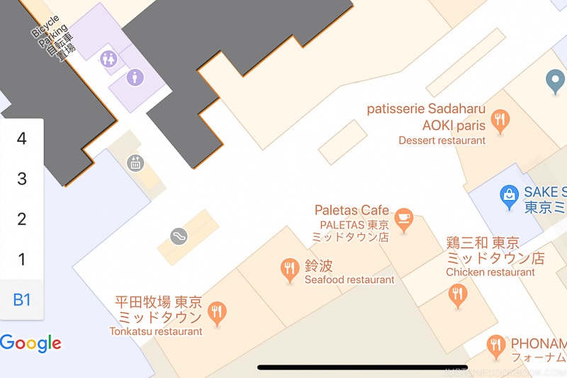 Google map of building interior - Insiders' Guide for For First Time Visitors to Japan | www.justonecookbook.com