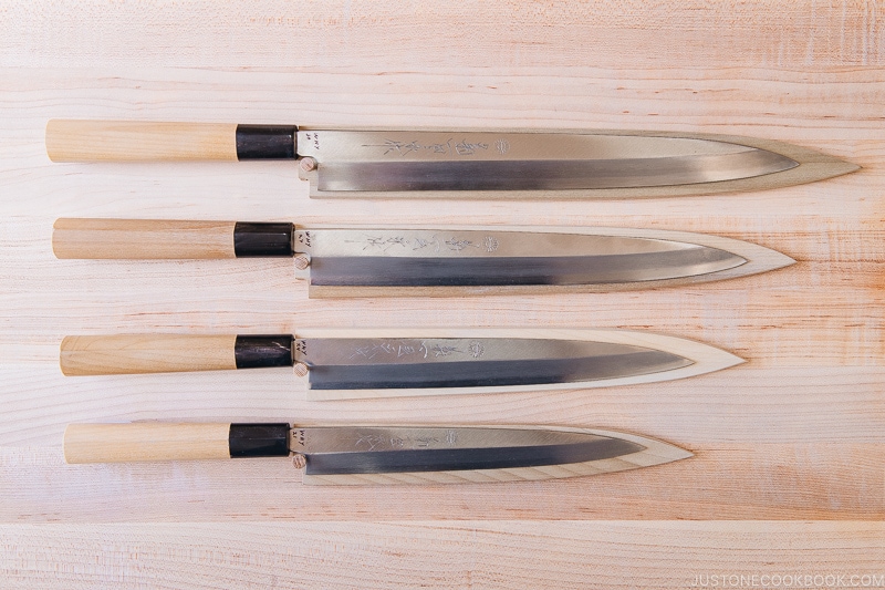 Yanagiba knives - Your Guide to Japanese Knives | www.justonecookbook.com 