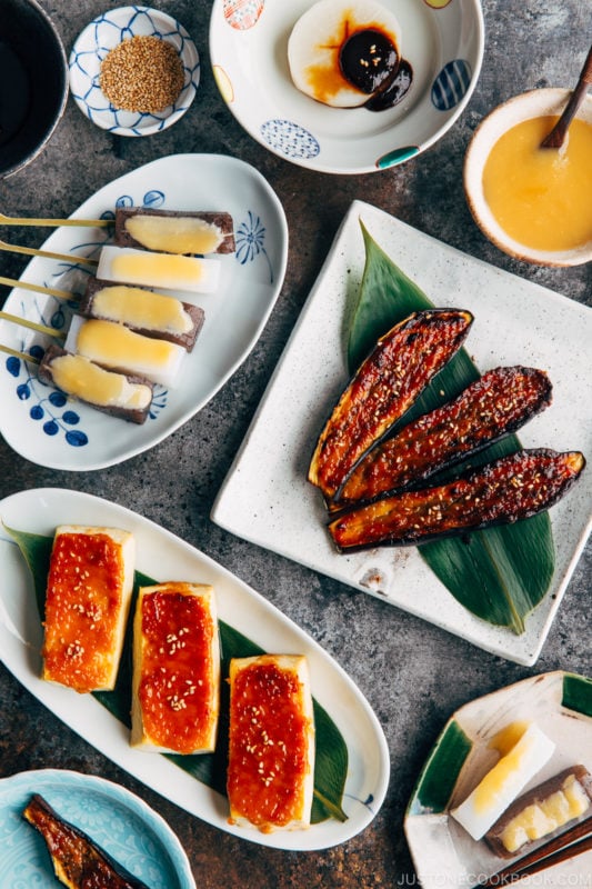 Miso Dengaku (Tofu, Eggplant, Daikon & Konnyaku) 味噌田楽 • Just One Cookbook