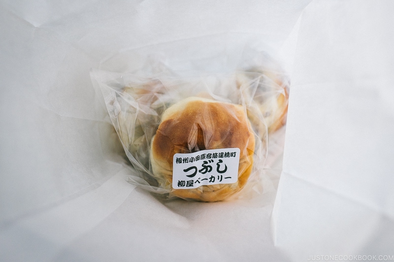 tsubuan bread in package from Yanagiya Bakery - Odawara Castle Guide | www.justonecookbook.com 