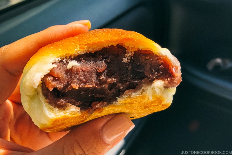 inside of tsubuan bread in package from Yanagiya Bakery - Odawara Castle Guide | www.justonecookbook.com 