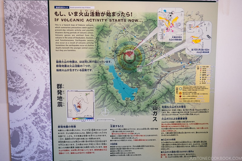 volcanic activity info - Hakone Ropeway and Owakudani Hell Valley | www.justonecookbook.com