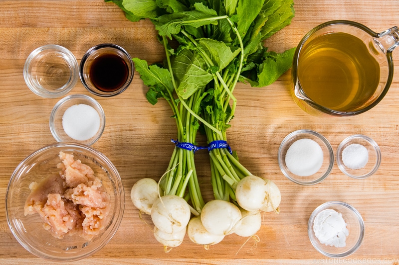 Japanese Turnips with Soboro Ankake Sauce Ingredients