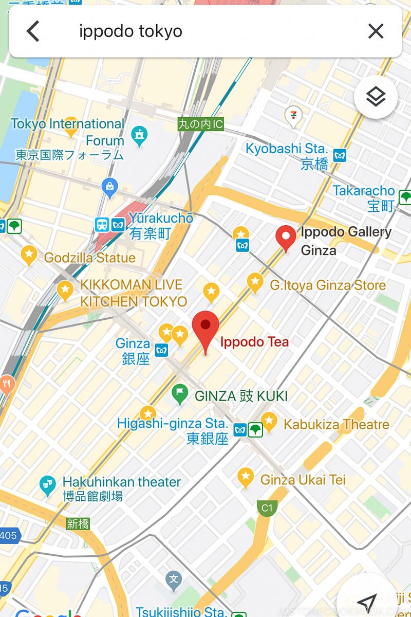 Google Maps Ippodo Tokyo - Guide to Japan Wifi for Visitors | www.justonecookbook.com 