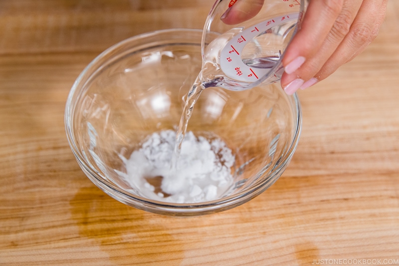 Potato starch and water.