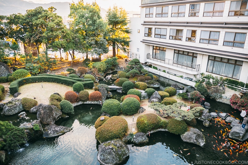 Japanese garden at Hotel Sekifu - Celebrate New Year at Isawa Onsen in Yamanishi | www.justonecookbook.com 