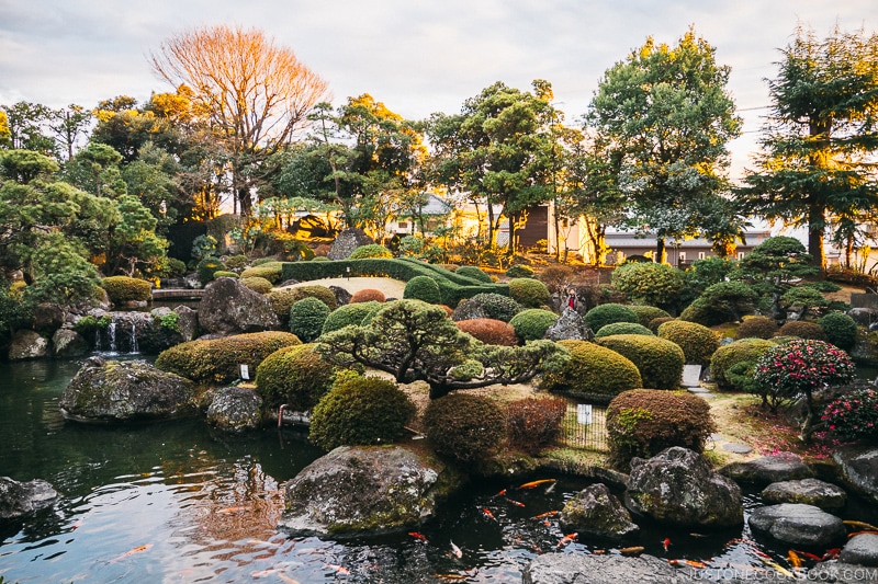 Japanese garden at Hotel Sekifu - Celebrate New Year at Isawa Onsen in Yamanishi | www.justonecookbook.com 