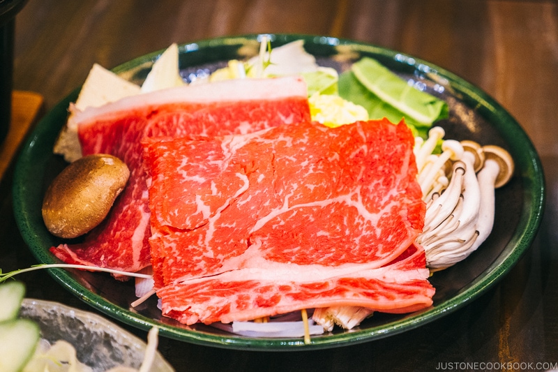 Beef shabu shabu - Celebrate New Year at Isawa Onsen in Yamanishi | www.justonecookbook.com 