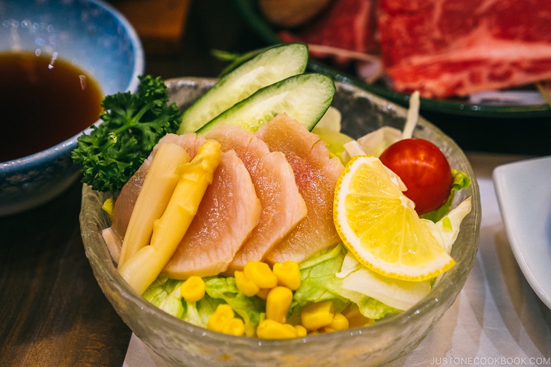 Albacore tuna tataki salad - Celebrate New Year at Isawa Onsen in Yamanishi | www.justonecookbook.com 