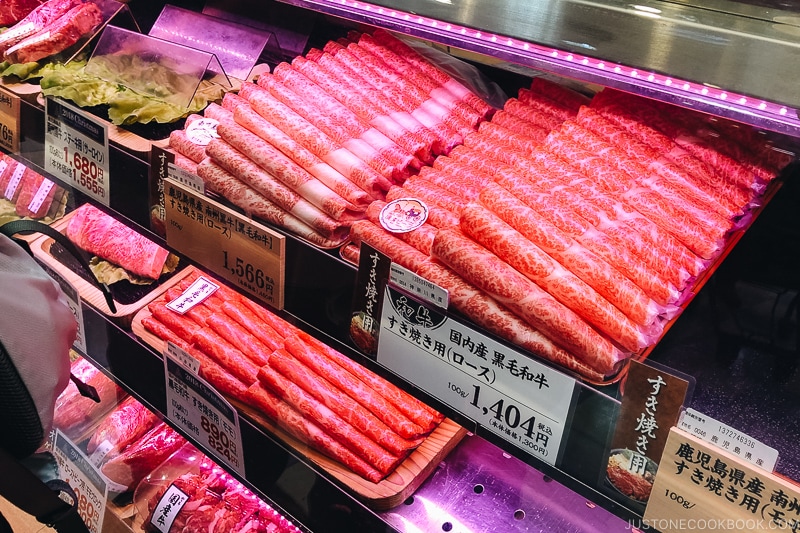 Marbled beef sold in Japan
