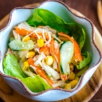 Japanese kani salad served in a bowl.