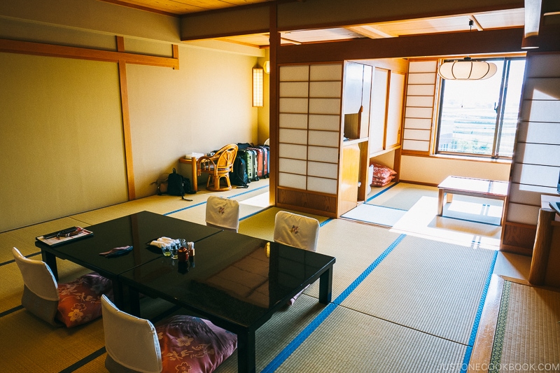 Hotel room with sitting area - Things to do around Lake Kawaguchi | www.justonecookbook.com 