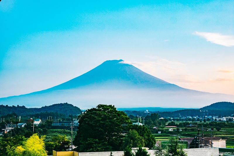 View of Mt. Fuji in the morning at Hotel Kaneyamaen - Things to do around Lake Kawaguchi | www.justonecookbook.com 