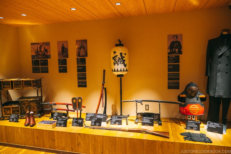 assorted items on display - Samurai Museum Tokyo | www.justonecookbook.com