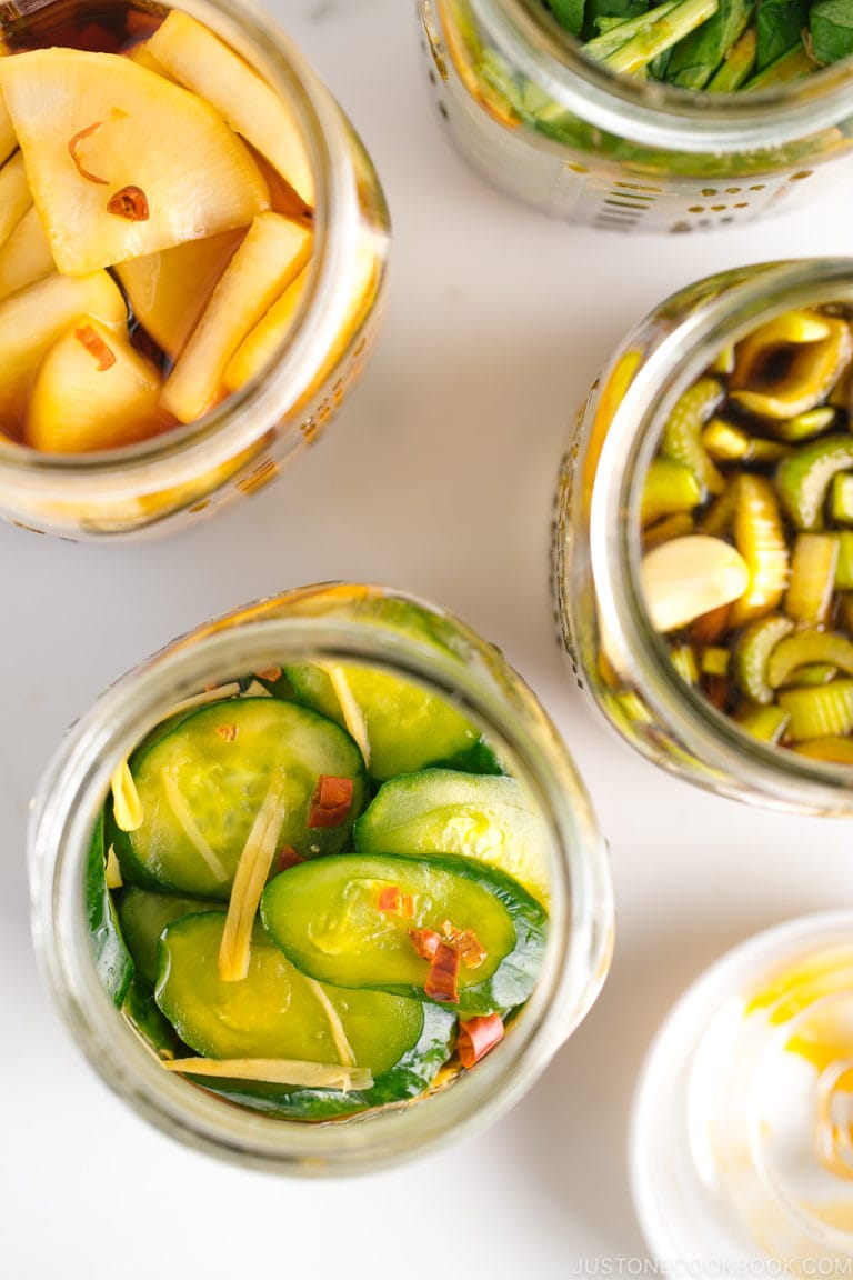 4 Easy Soy Sauce Pickles 4種類の簡単醤油漬け • Just One Cookbook