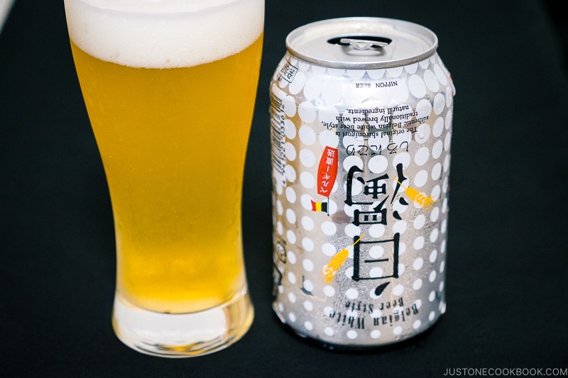 Upside down can of Shiro Nigori - Japanese Beer Guide (Big Beer + Craft Beer) | www.justonecookbook.com 