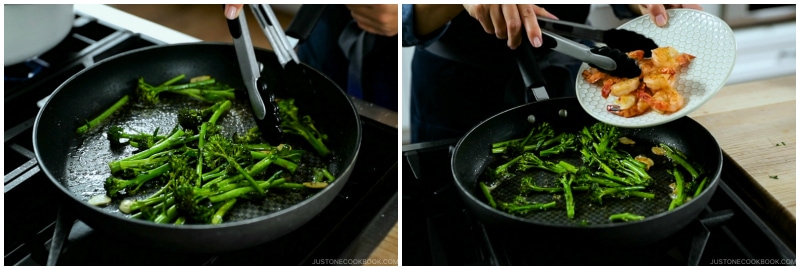 Quick Japanese Pasta with Shrimp and Broccolini 11