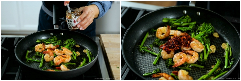 Quick Japanese Pasta with Shrimp and Broccolini 12