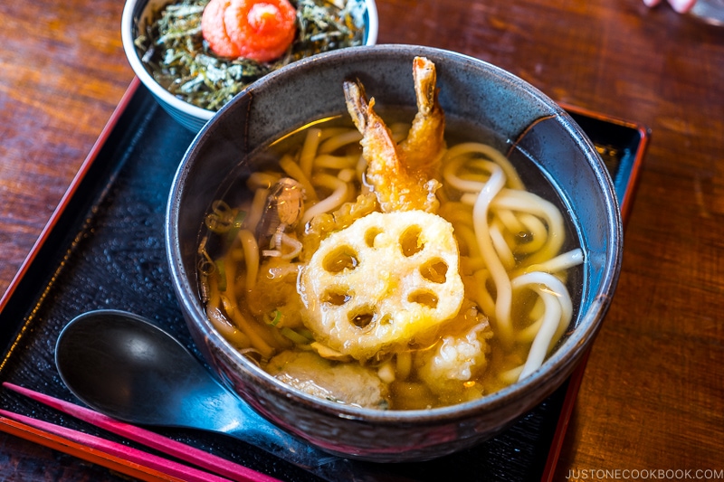 tempura udon at Yakudon Noodle House - Yakushima Travel Guide | www.justonecookbook.com 