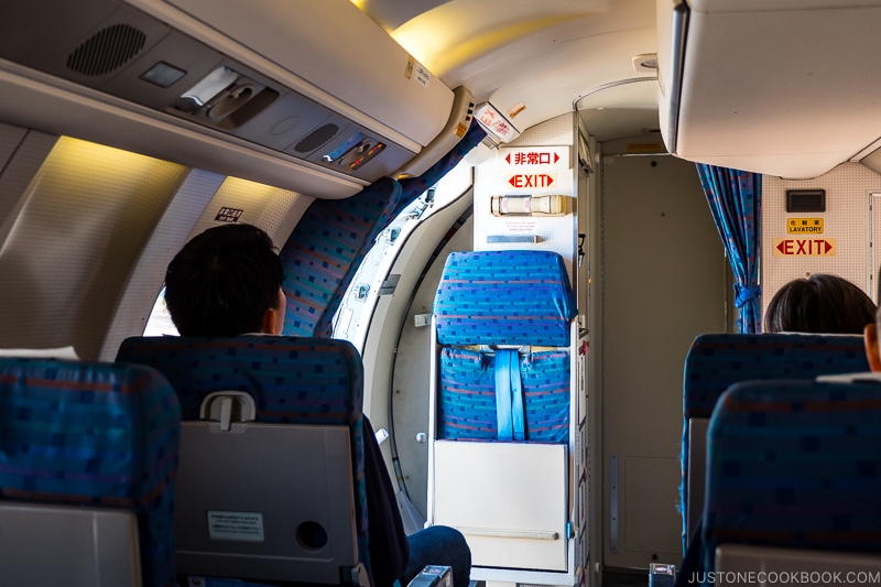 interior of small plane heading to Yakushima - Yakushima Travel Guide | www.justonecookbook.com 