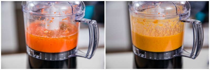 Carrot and Ginger dressing in food processor