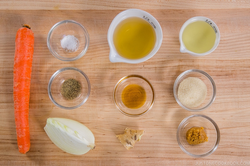 Carrot Ginger Dressing Ingredients