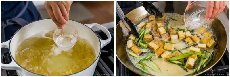 Creamy Miso Pasta with Tofu and Asparagus 10