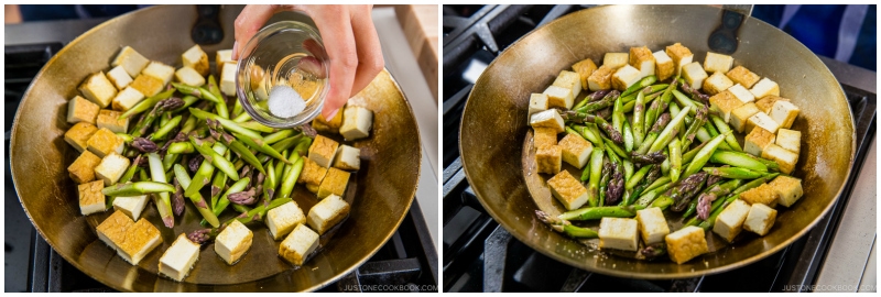 Creamy Miso Pasta with Tofu and Asparagus 7
