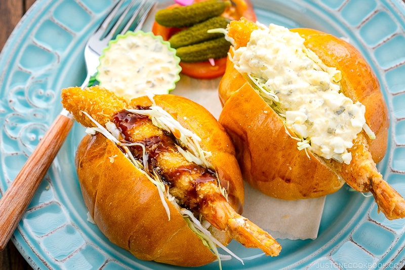 Ebi Fry in a Japanese sweet bread roll.