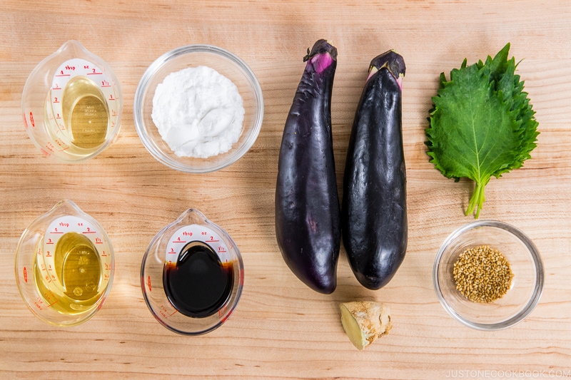 Soy Glazed Eggplant Donburi Ingredients