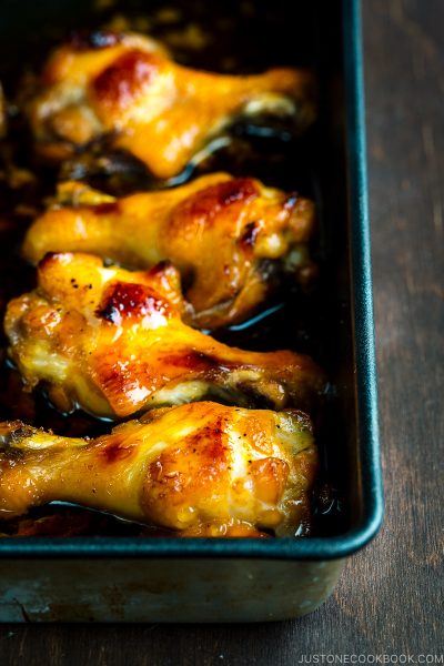 A baking sheet containing Honey Soy Chicken Wings