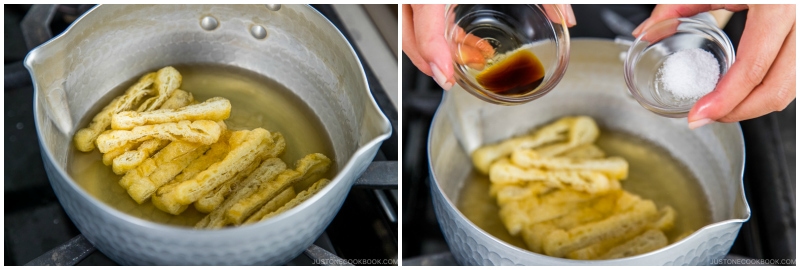 Simmered Fried Tofu and Greens 3