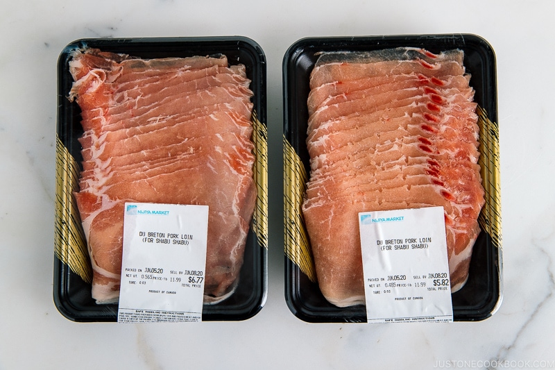 Sliced Pork for Shabu Shabu