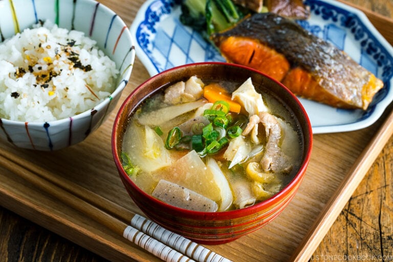 Tonjiru (Pork and Vegetable Miso Soup) (Video) 豚汁 • Just One Cookbook