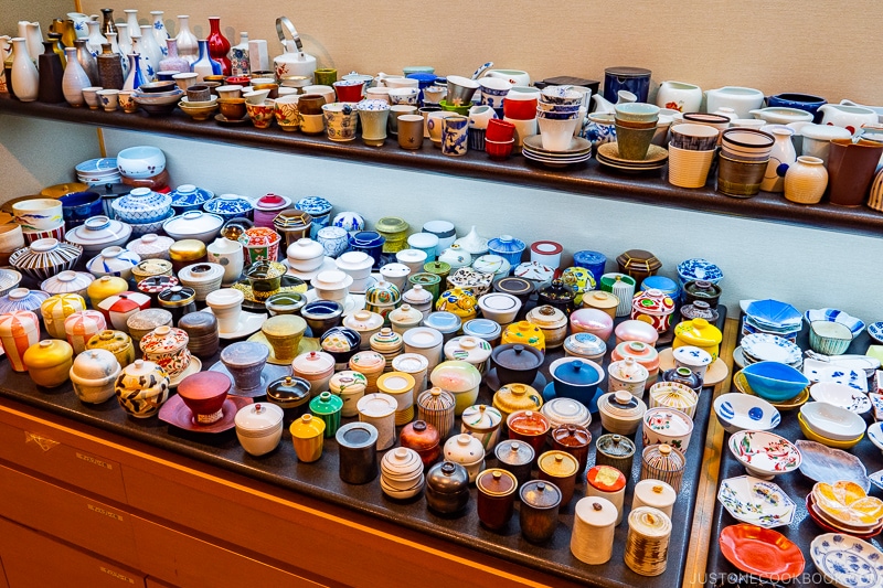 chawanmushi cups on display at Arita Sera