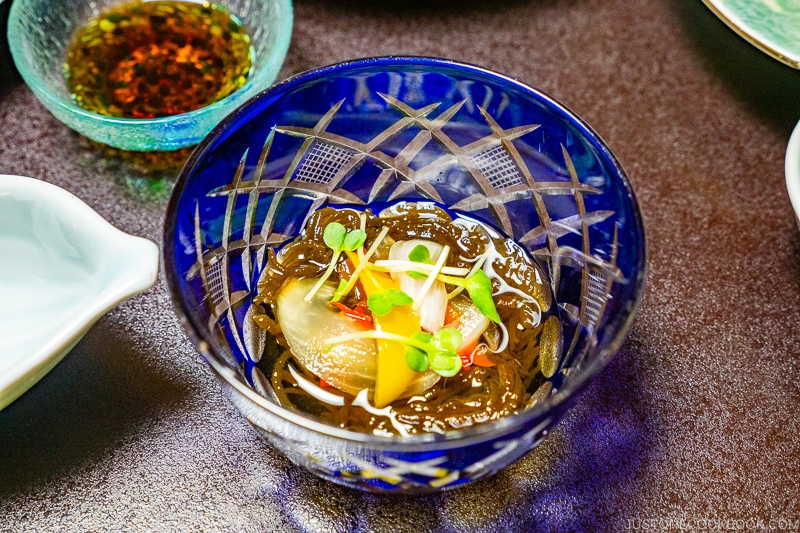 mozuku salad at Hotel Shunkeiya Takeo Onsen