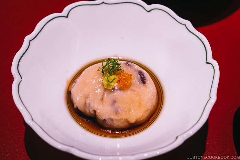 minazuki tofu in a white bowl