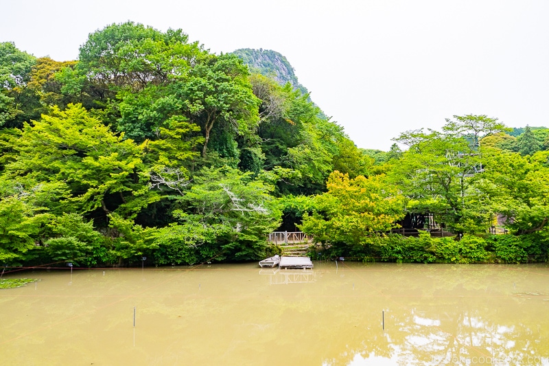 pond and mountain at Mifuneyama Rakuen