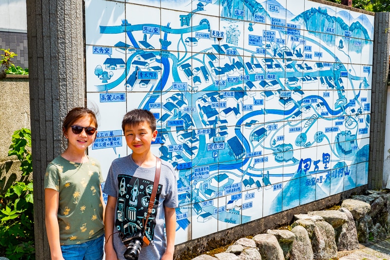 map made of porcelain tiles at Okawachiyama Village