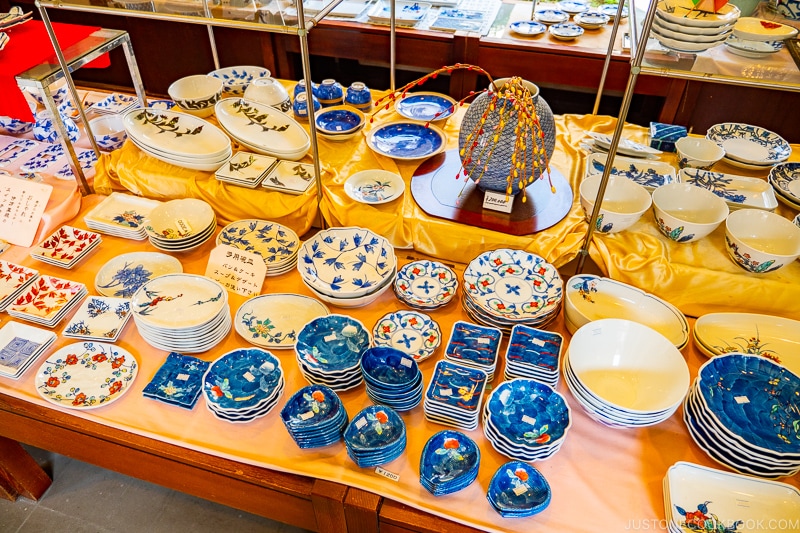 interior of porcelain shop at Okawachiyama Village