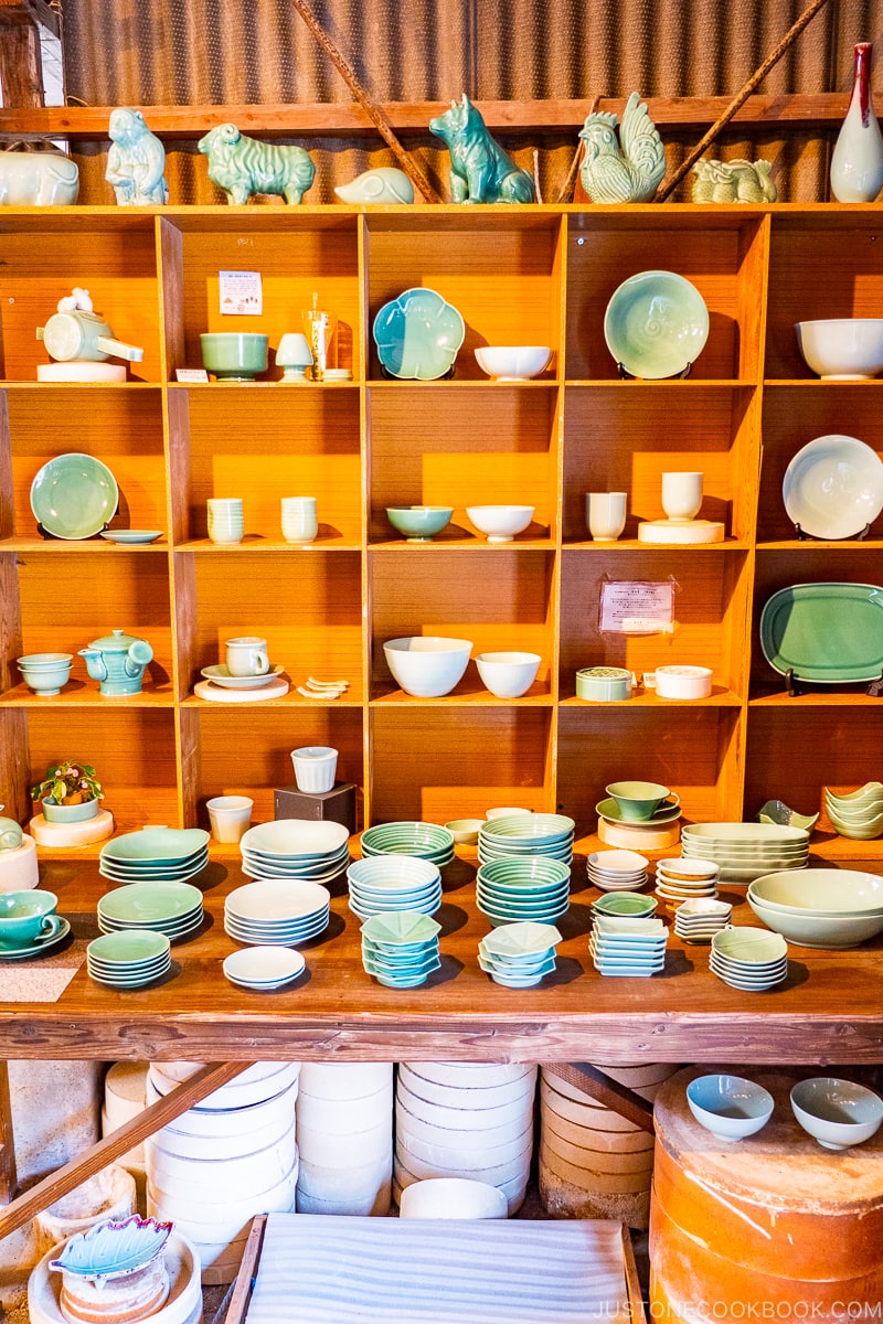 interior of porcelain shop at Okawachiyama Village