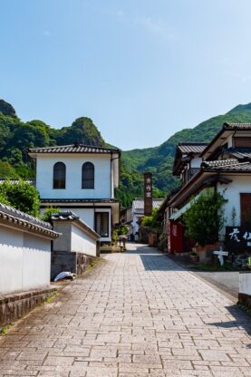 cobblestone street at Okawachiyama Village