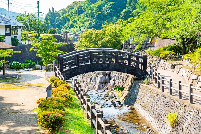 bridge and river at Okawachiyama Village