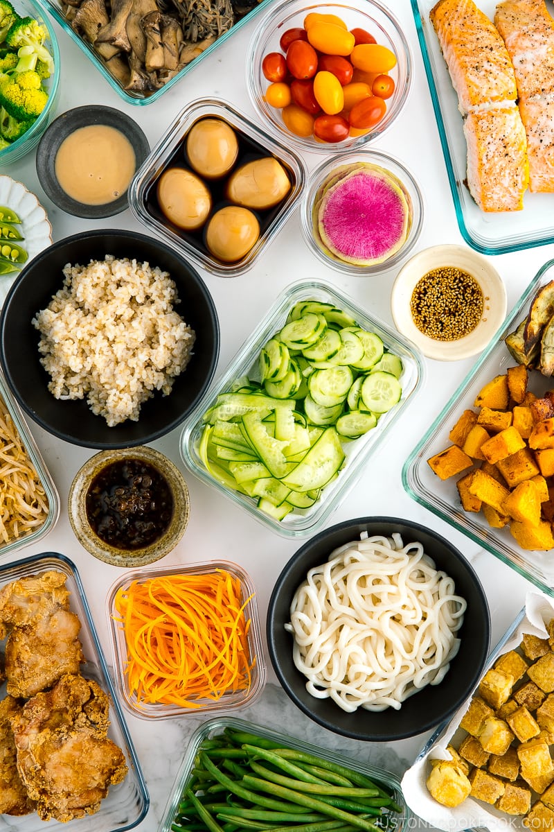 Japanese-style meal prep.