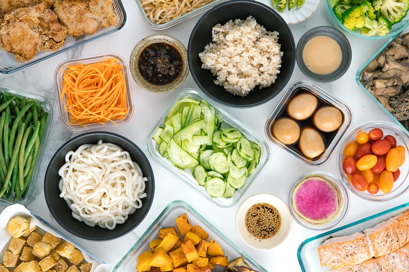 Japanese-style meal prep.