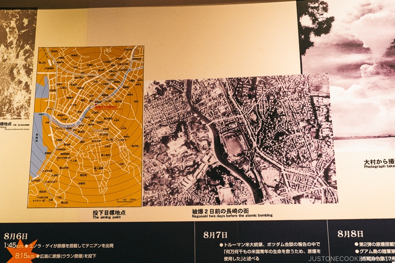 map and aerial images of nagasaki before atomic bomb