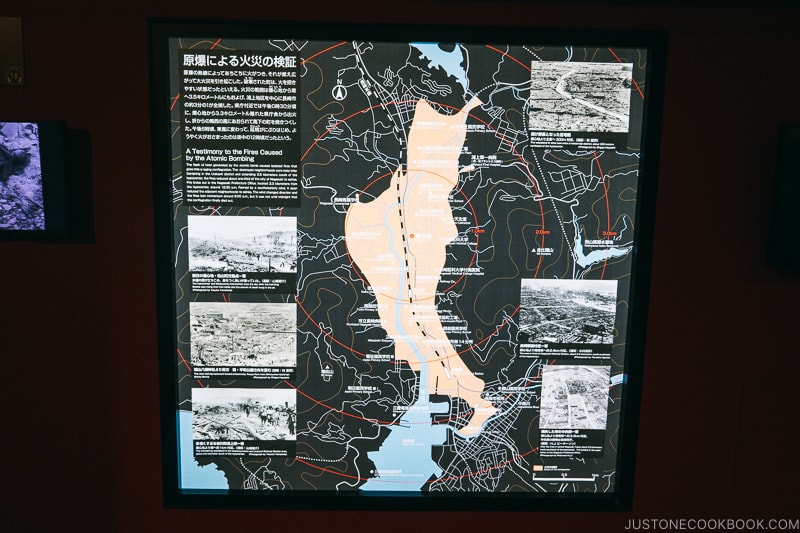 map of Nagasaki showing extent of the damage caused by the fire